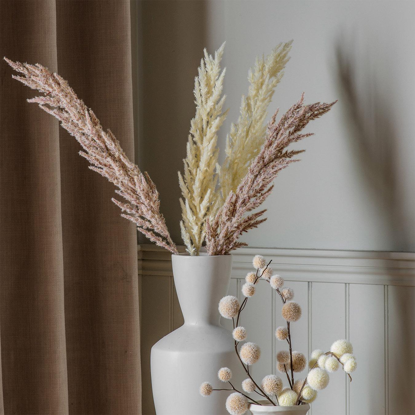 Ivory Pampas Grass Stems - Set of 3 by E.S. Designs