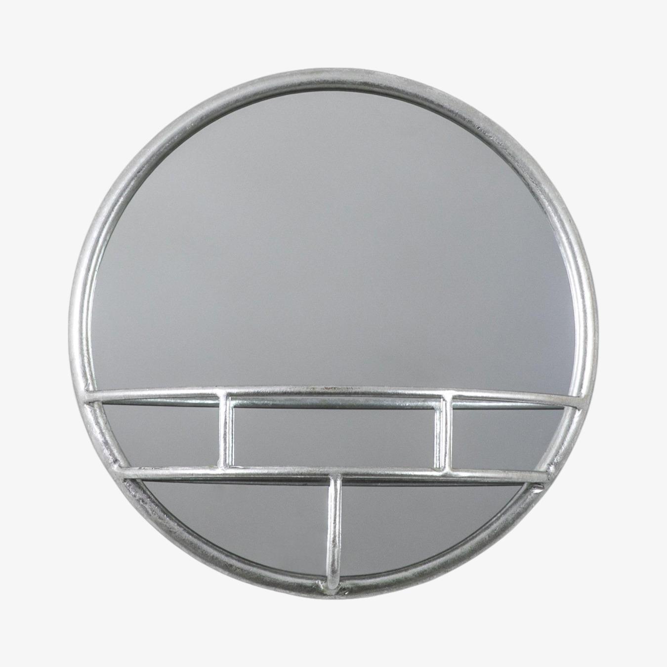 Industrial Round Mirror - Silver by E.S. Designs