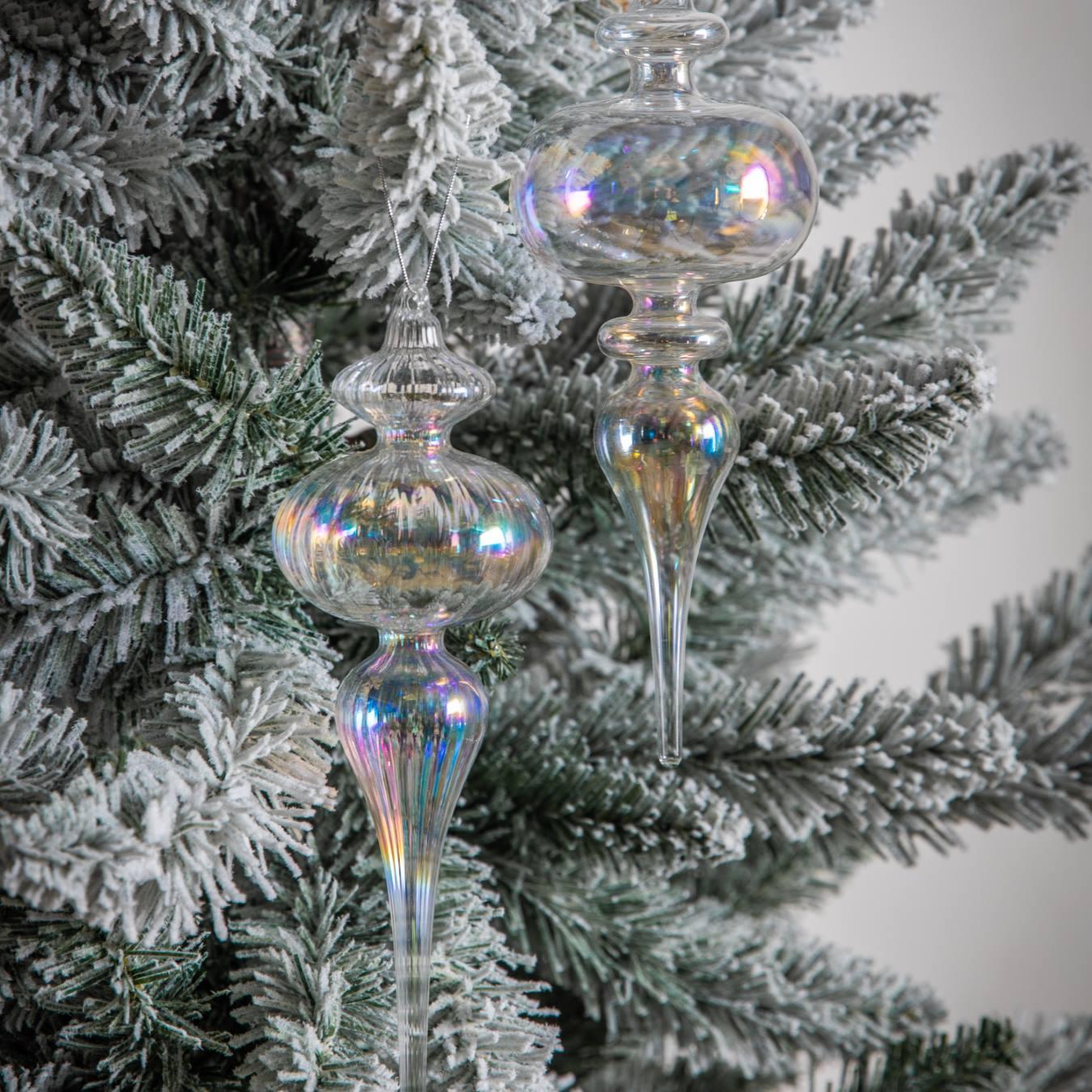 Bauble Drop - Clear Lustre - Set of 2 by E.S. Designs