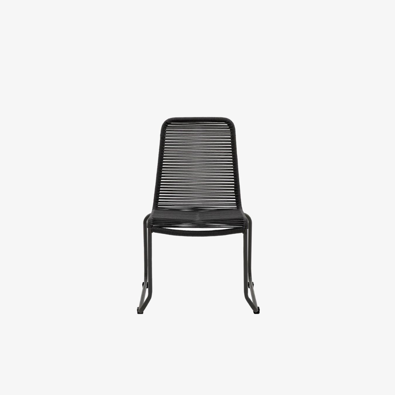2 Woven Rope Seat Dining Chair - Black by E.S. Designs
