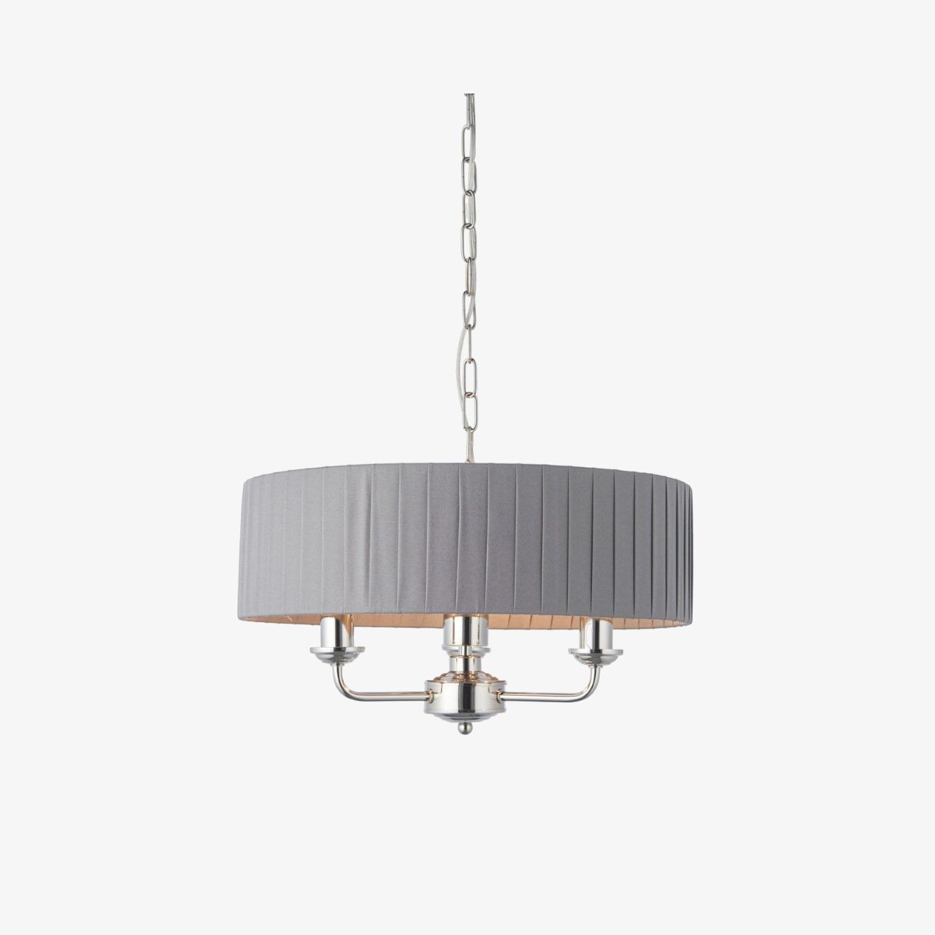 3 Highbury Pendant Light - Nickel/Chrcoal by E.S. Designs
