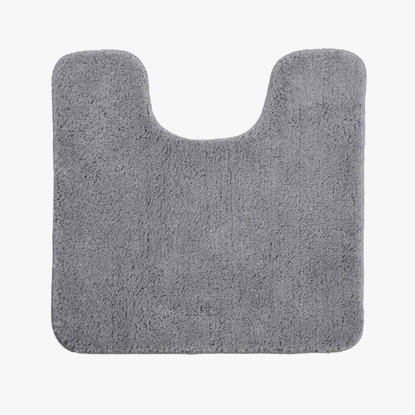 Deep Pile Microfibre Non-Slip Pedestal Toilet Mat - Dove Grey by Allure Bath Fashions