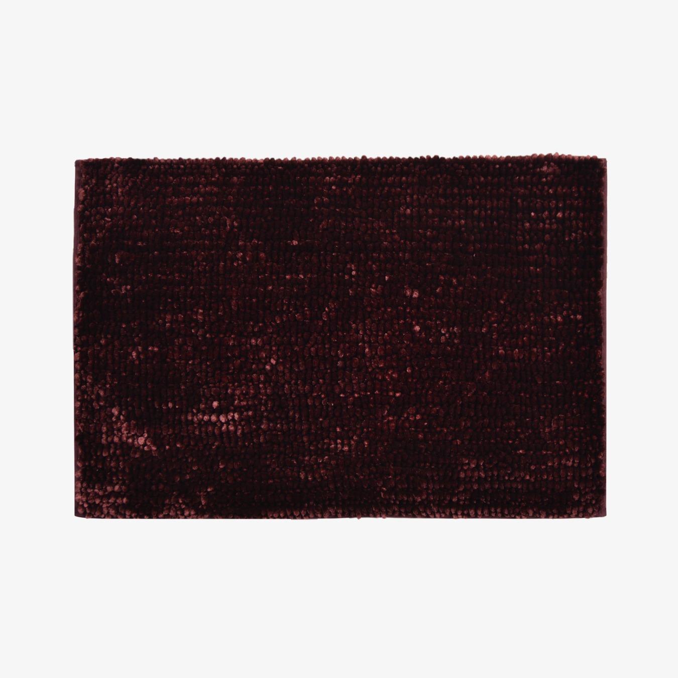 Velvet Chenille Bobble Bath Mat - Bordeaux by Allure Bath Fashions