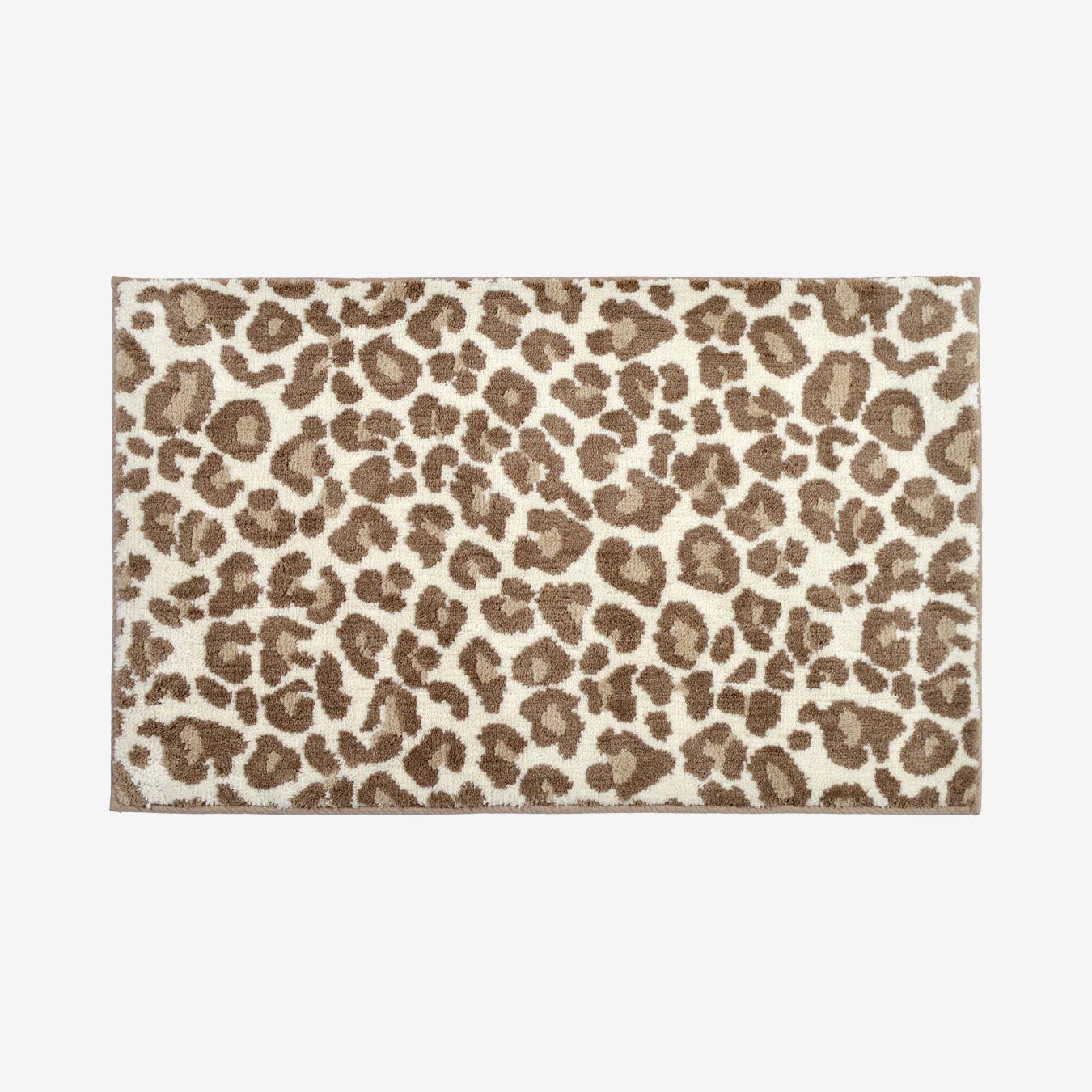 Leopard Jacquard Bath Mat - Natural by Allure Bath Fashions
