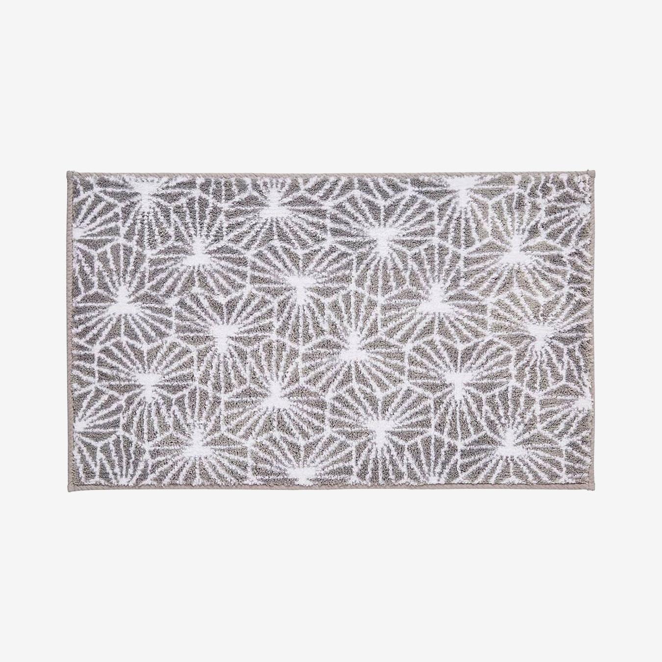 Madrid Jacquard Geometric Bath Mat - Grey by Allure Bath Fashions