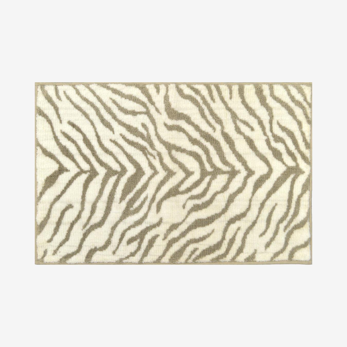 Zebra Print Bath Mat - Cream / Beige by Allure Bath Fashions