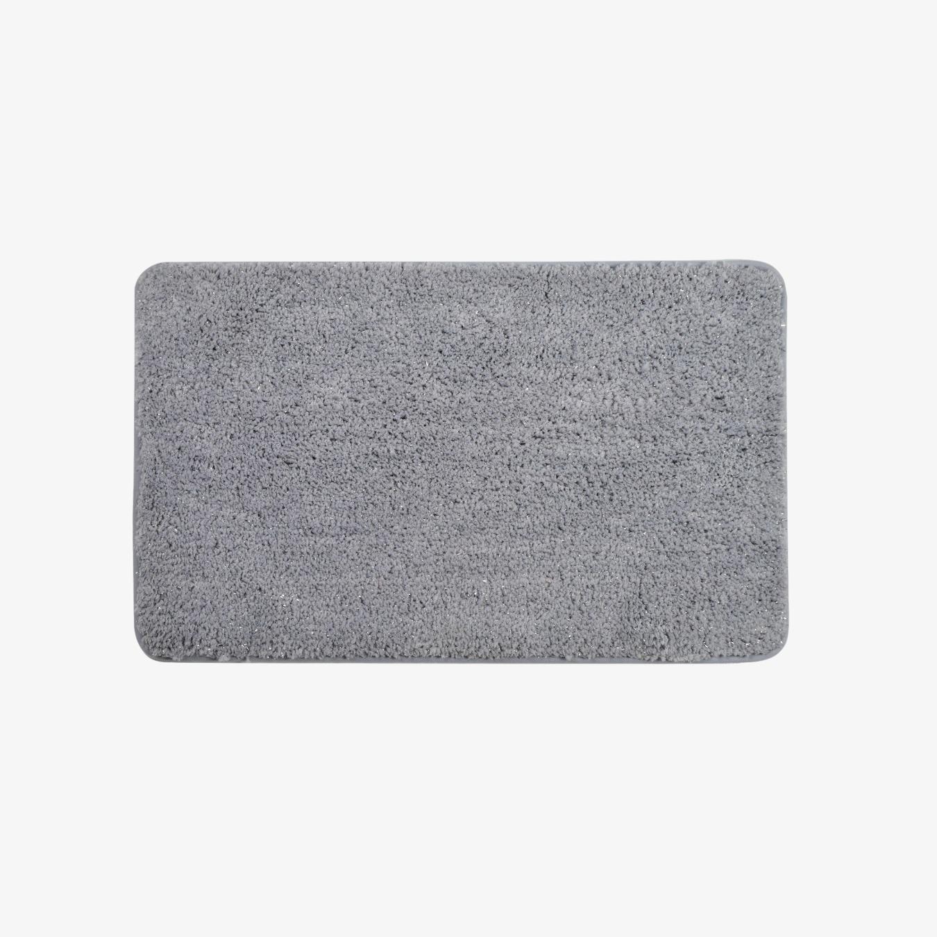 Microfibre Bath Mat - Dove Grey Glitter by Allure Bath Fashions