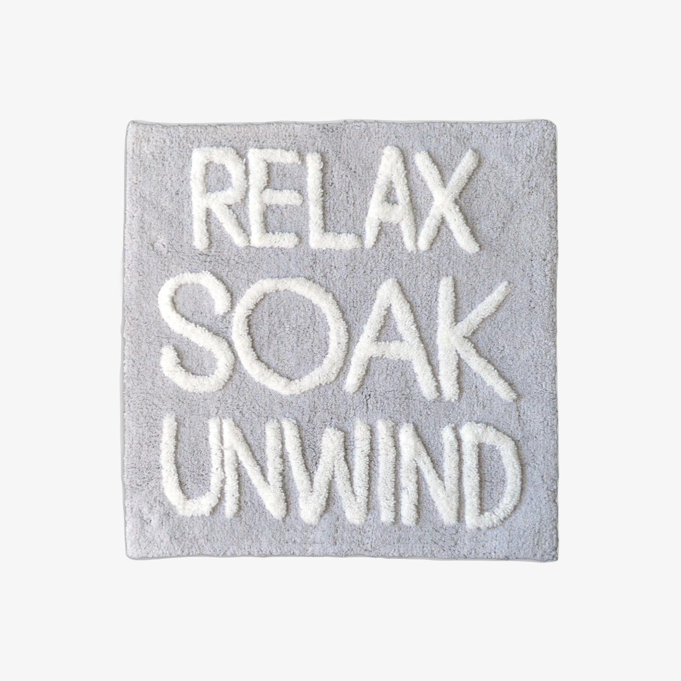 Relax Soak Unwind Square Bath Mat by Allure Bath Fashions