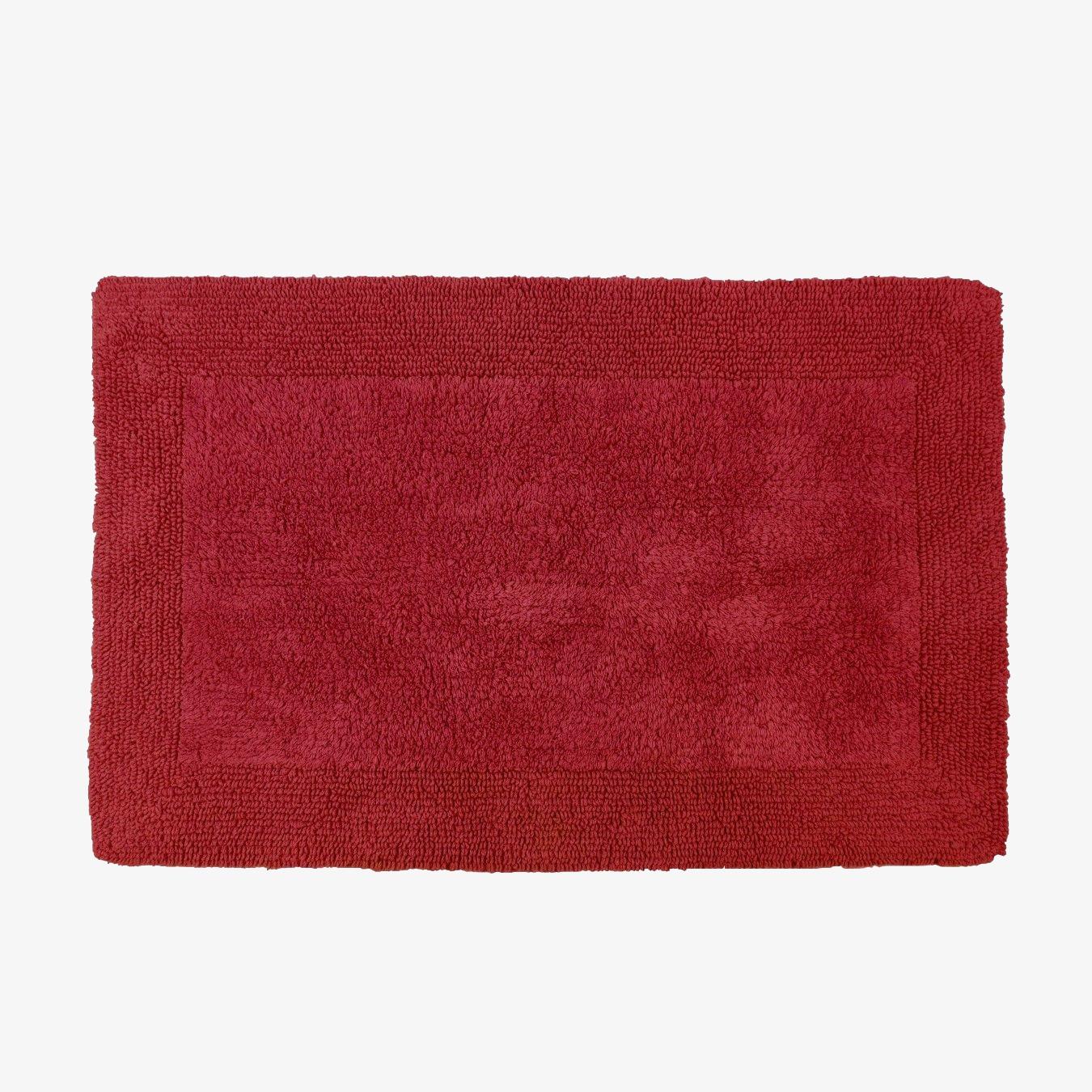Elegance Cotton Reversible Bath Mat - Cranberry by Allure Bath Fashions