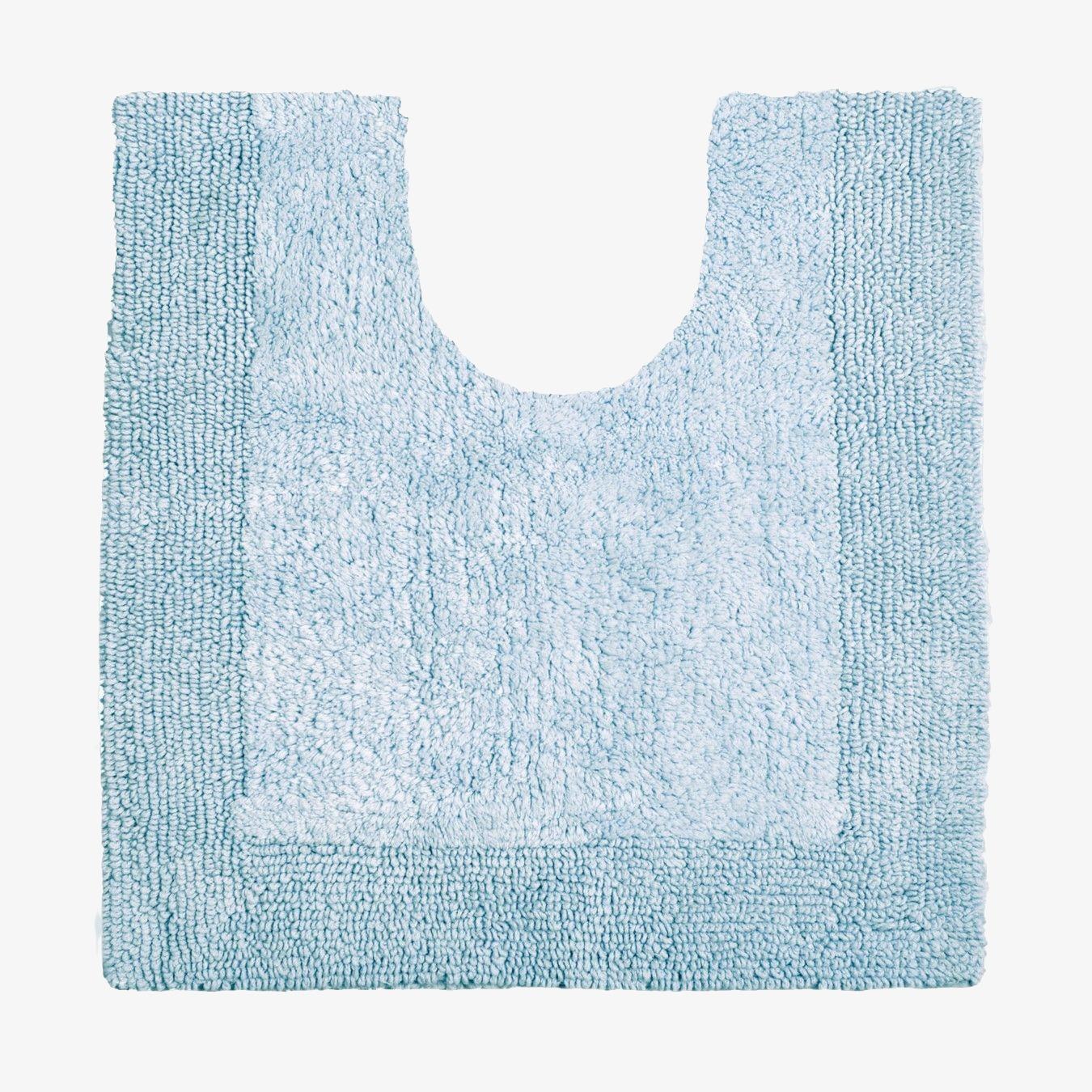 Elegance Cotton Reversible Pedestal Mat - Baby Blue by Allure Bath Fashions