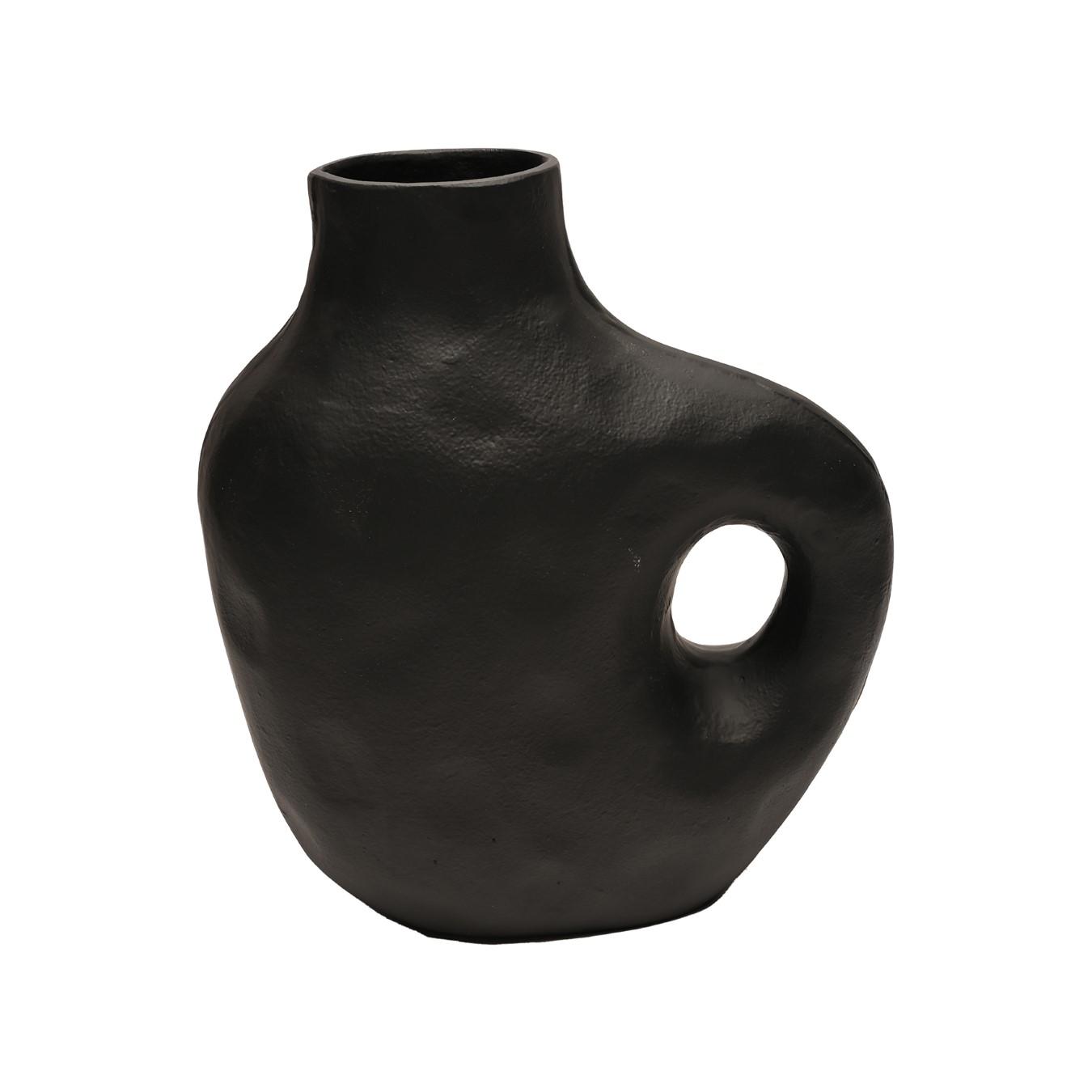 Hestia Metal Jug Vase - Black by HESTIA