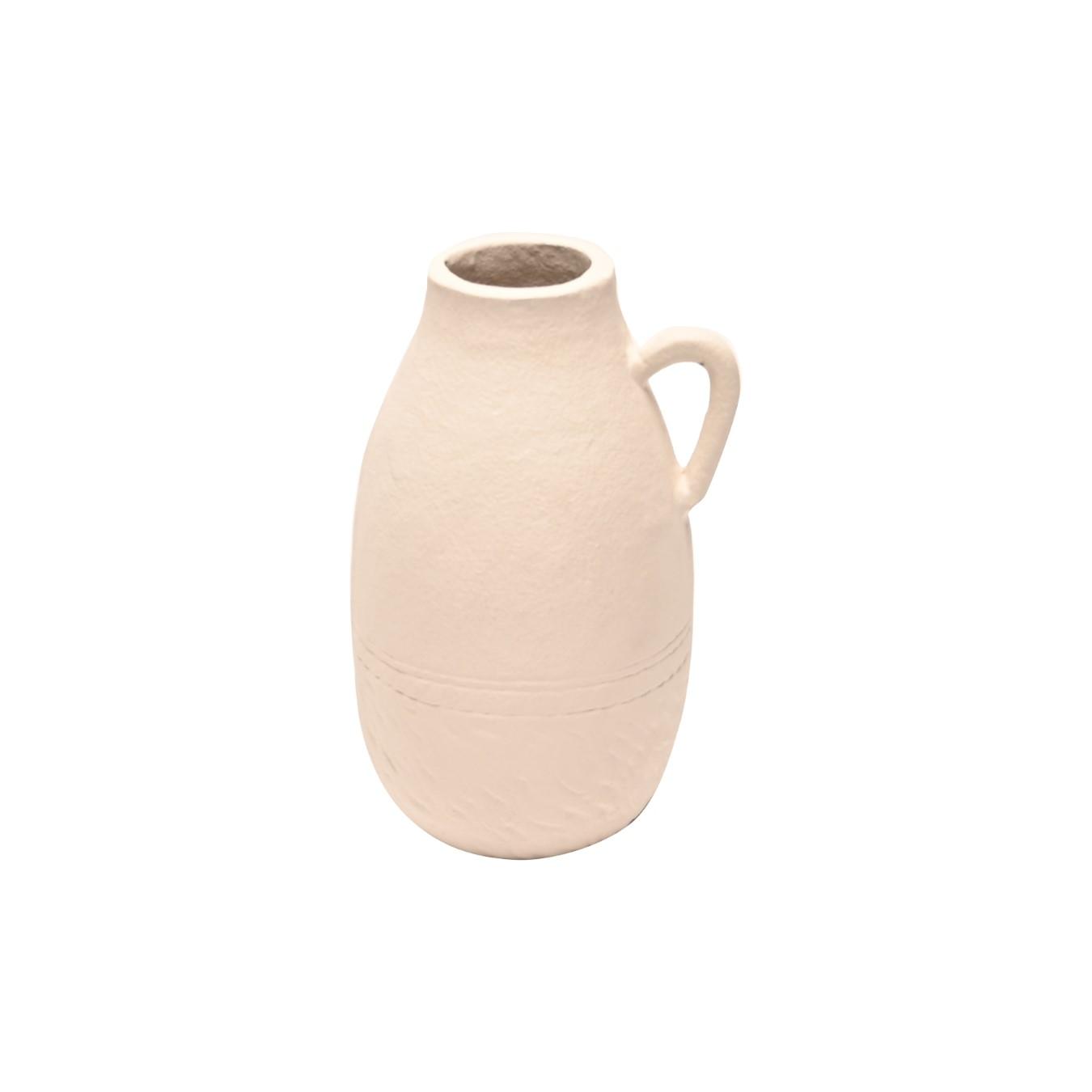 Hestia Metal Jug Vase - White by HESTIA