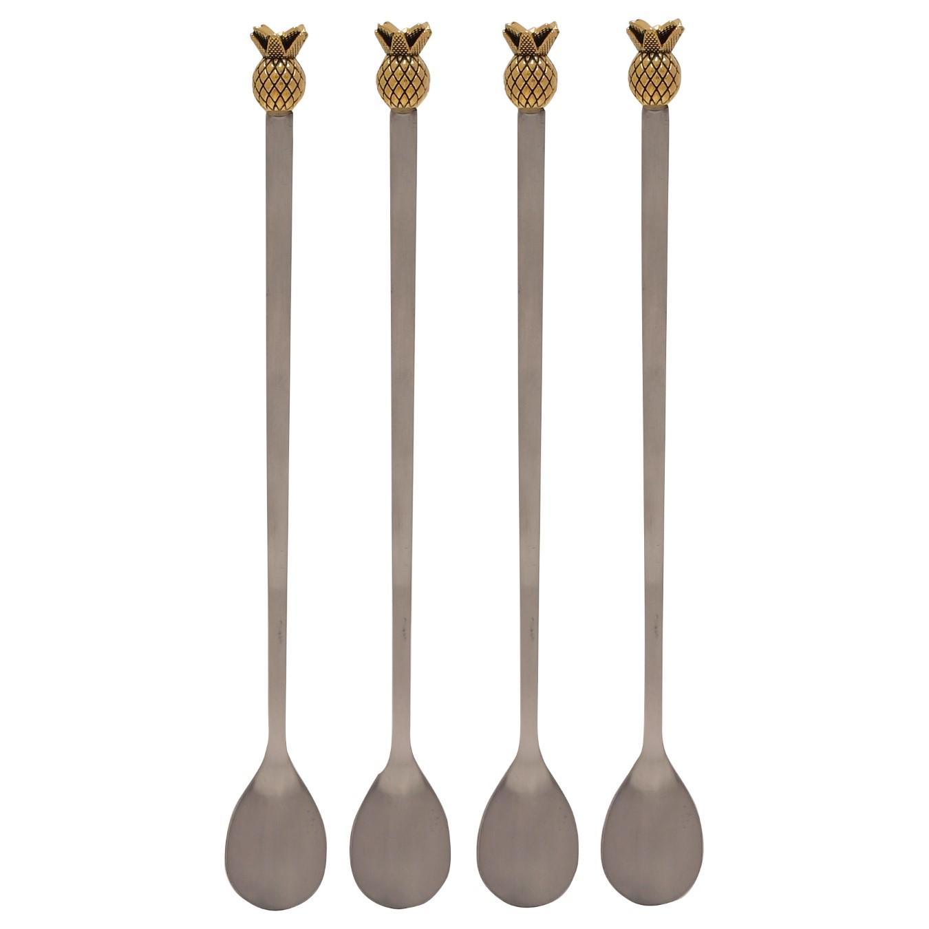 Hestia Set of 4 Long Mixing Spoons Pineapple by HESTIA