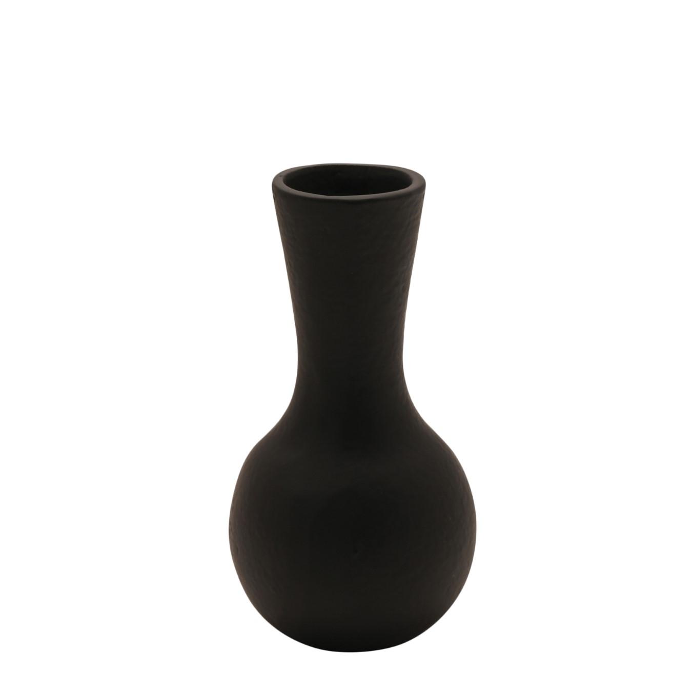 Hestia Small Metal Vase - Black by HESTIA