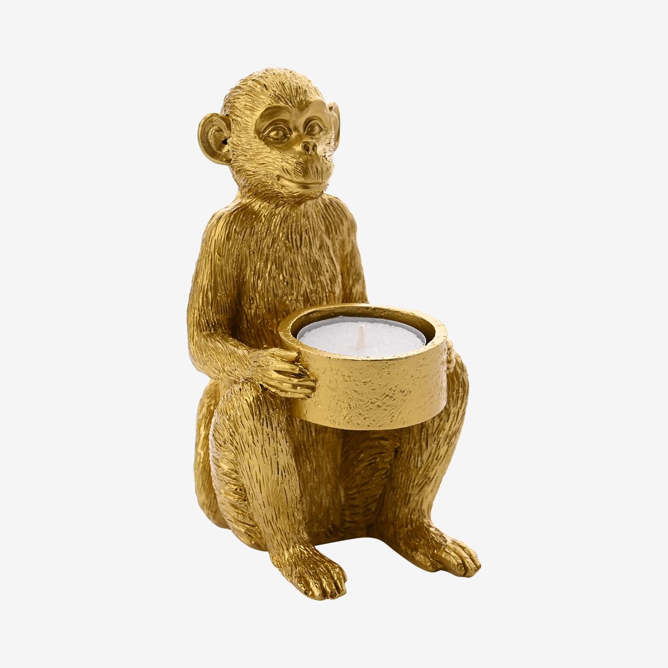 Monkey Tealight Holder - Gold by HESTIA