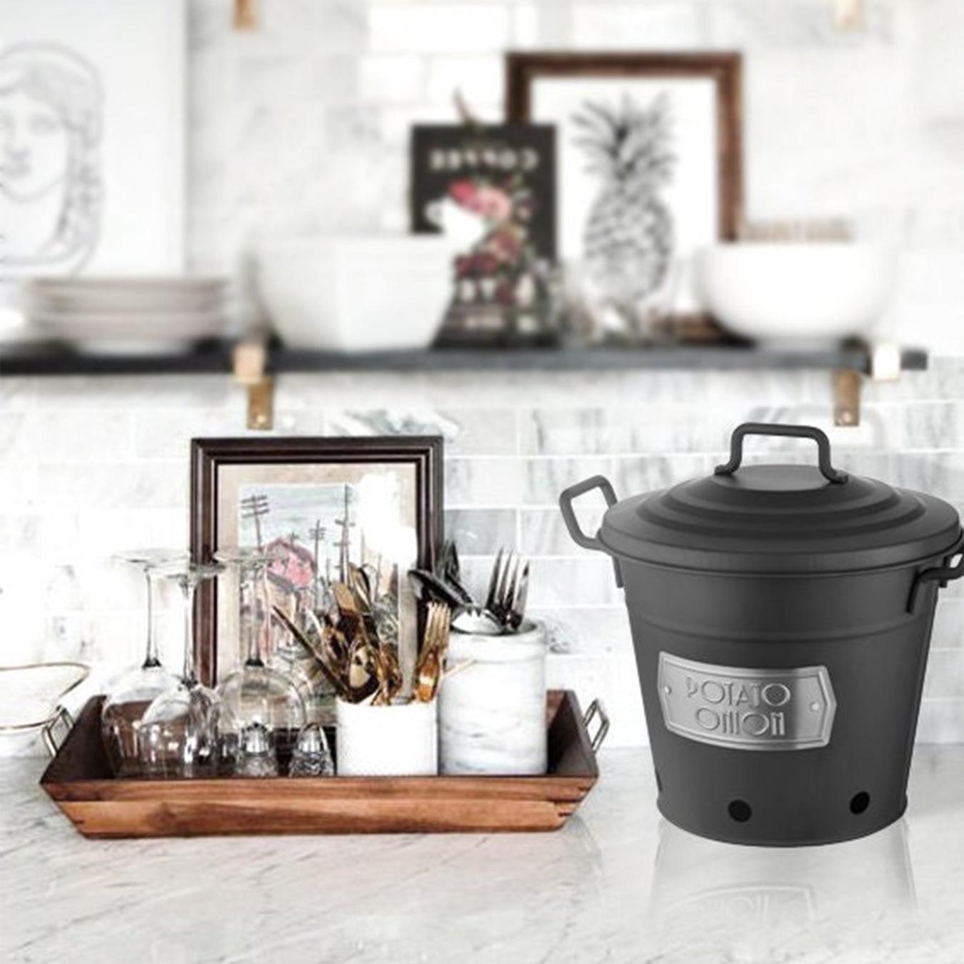 Potato And Onion Bin - Black by Rozi UK