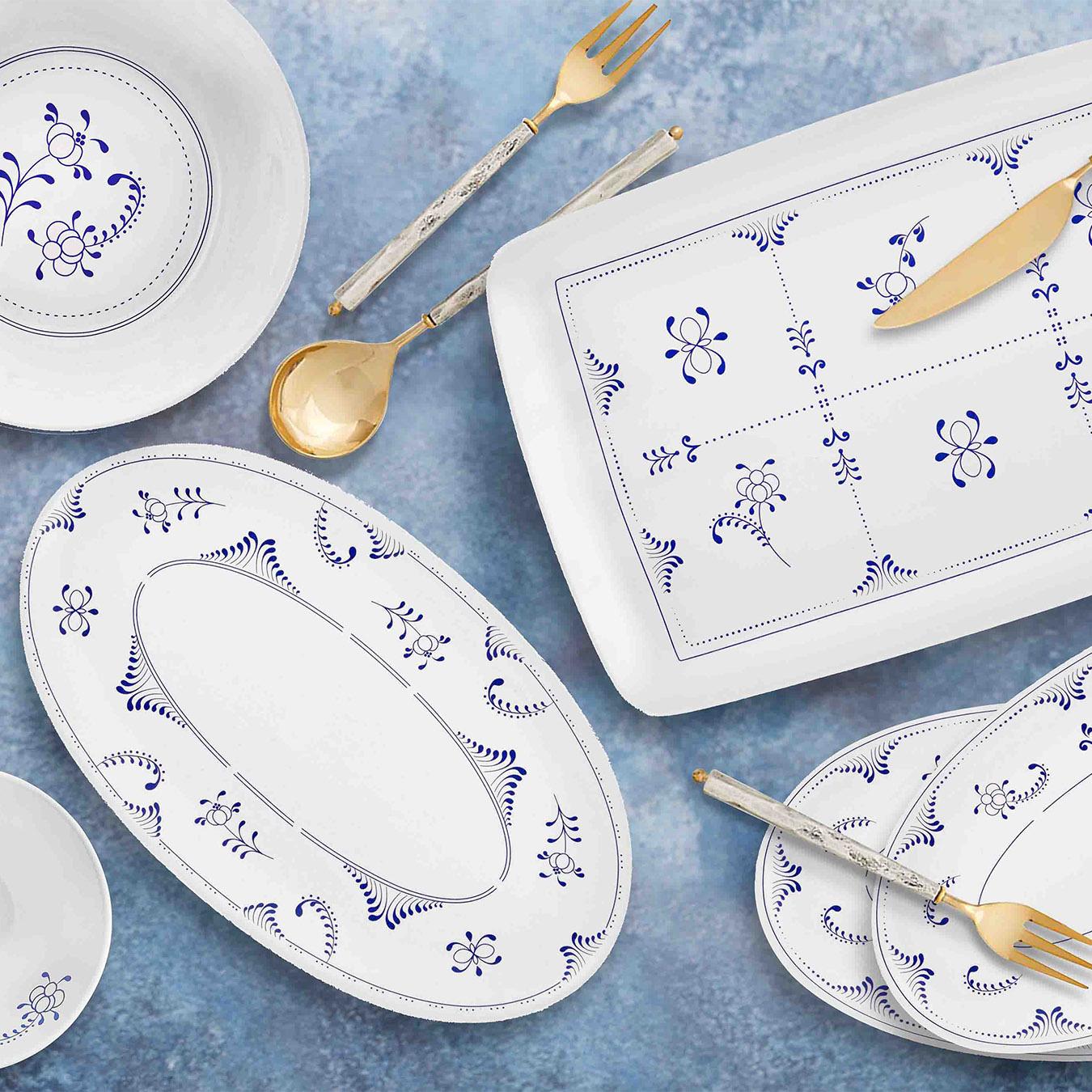 Marvy Collection Oval Serving Platters - Set of 2 by Rozi UK