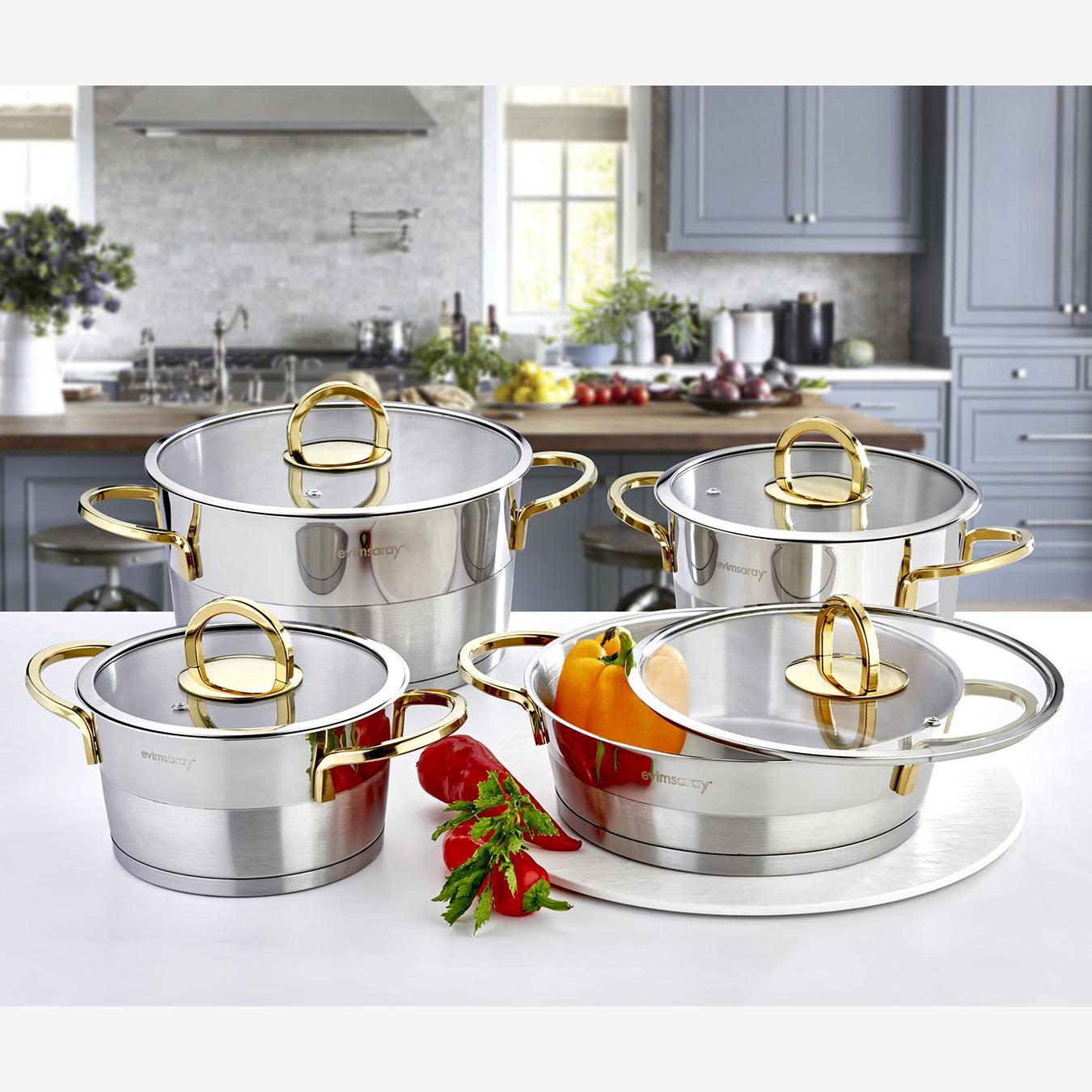 Elit Collection 8-piece Modern Cookware Set by Rozi UK