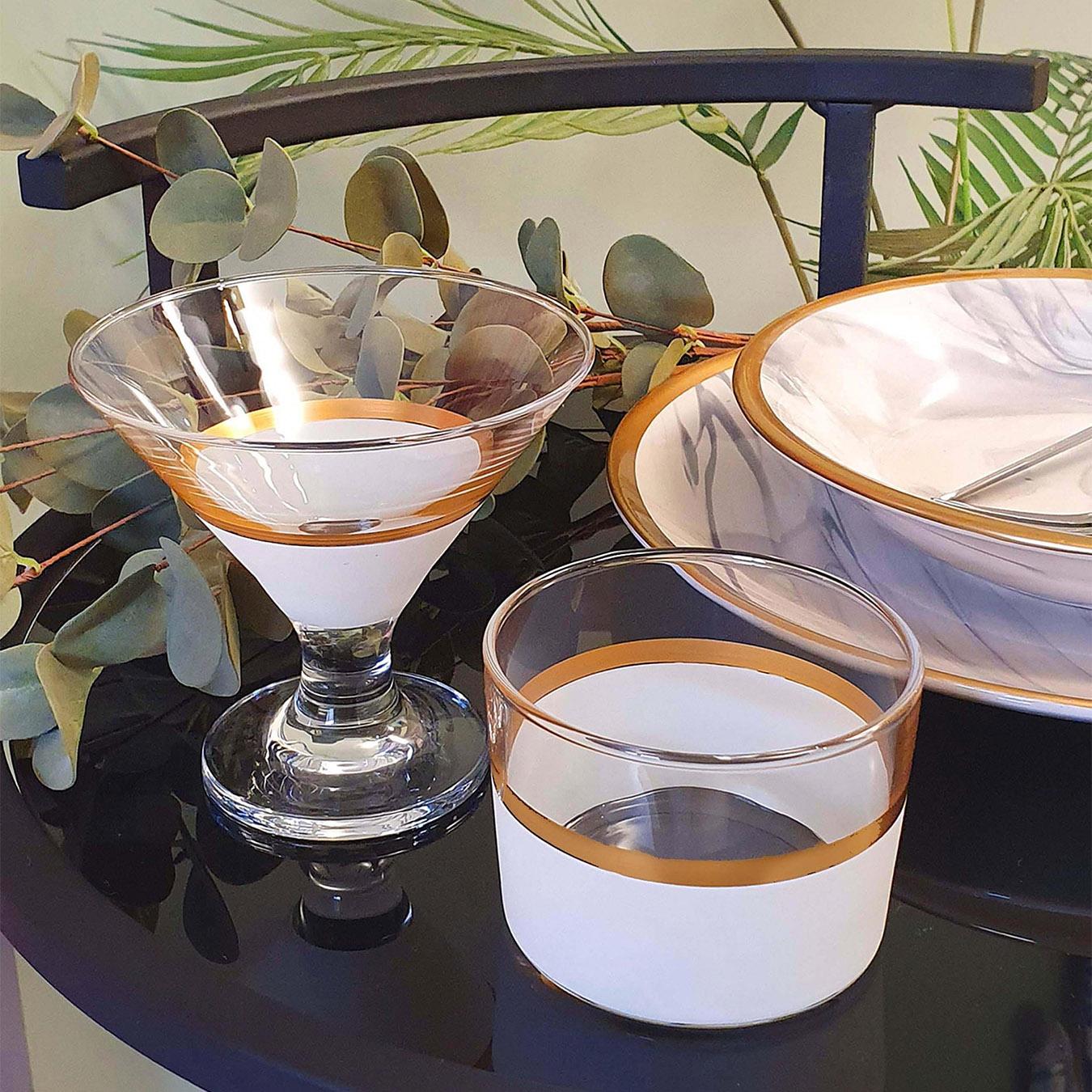 Snow Collection Dessert Glasses - Set of 6 by Rozi UK