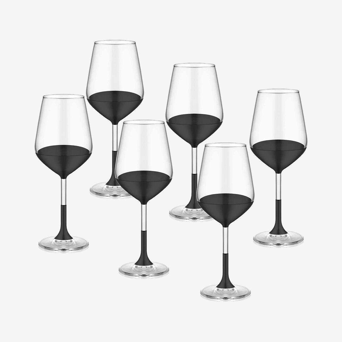 Dark Collection Wine Glasses - Set of 6 by Rozi UK