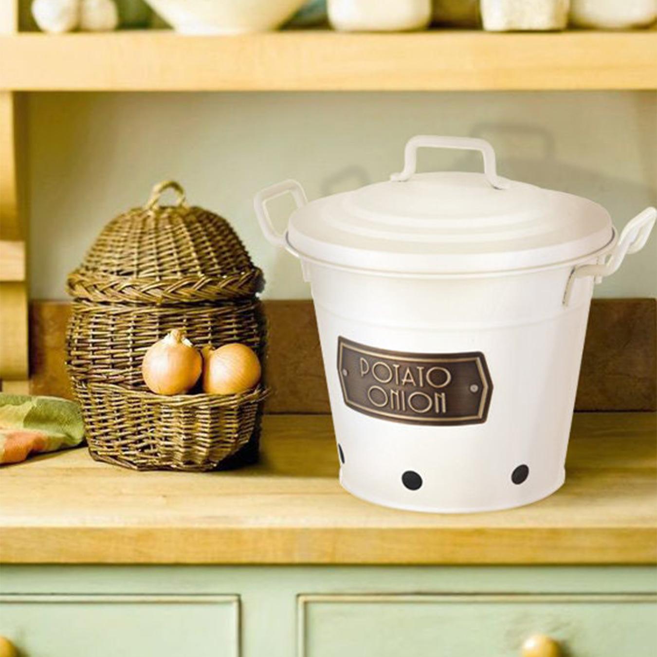 Potato And Onion Bin - White by Rozi UK