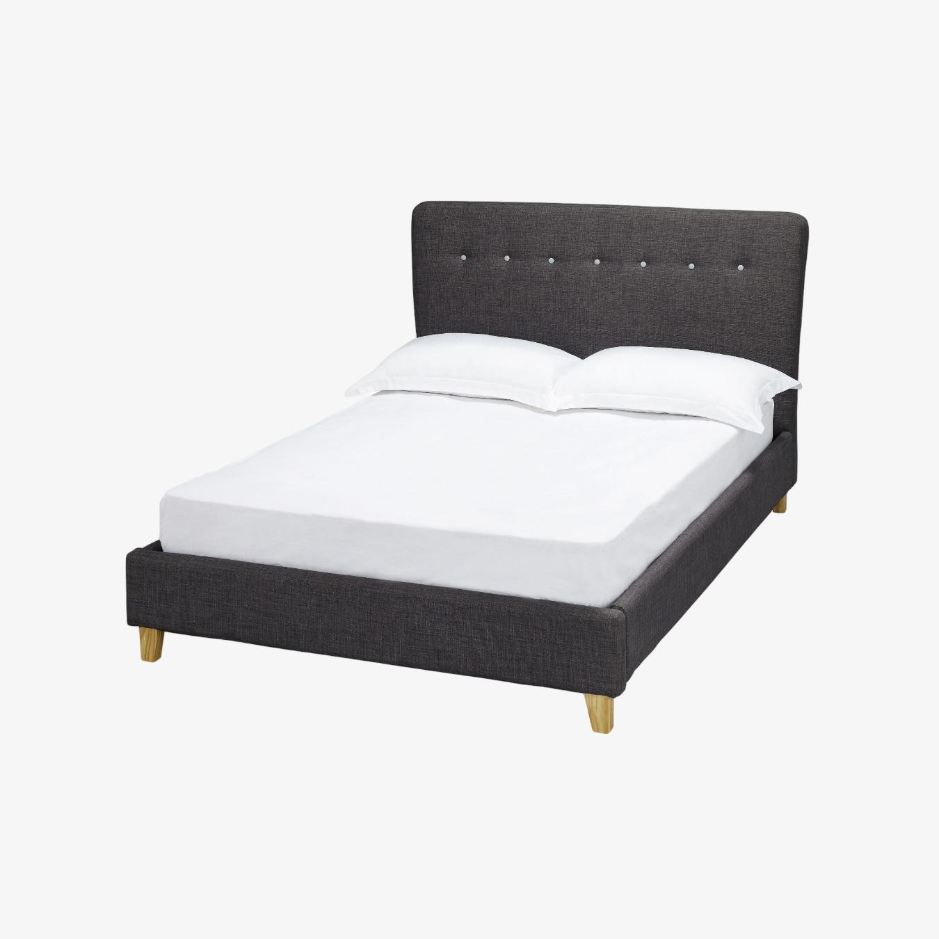 Portico Upholstered Bed - Grey by G.M Furniture