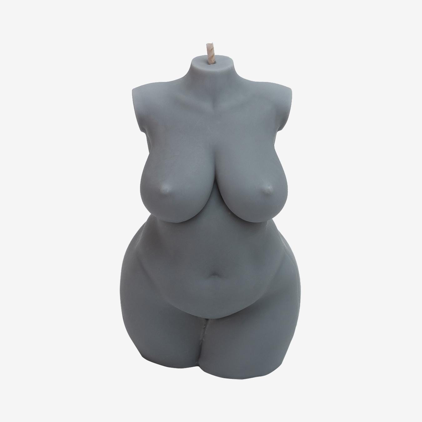 Curvy Body Sculpture Candle - Grey by Interlude Candles