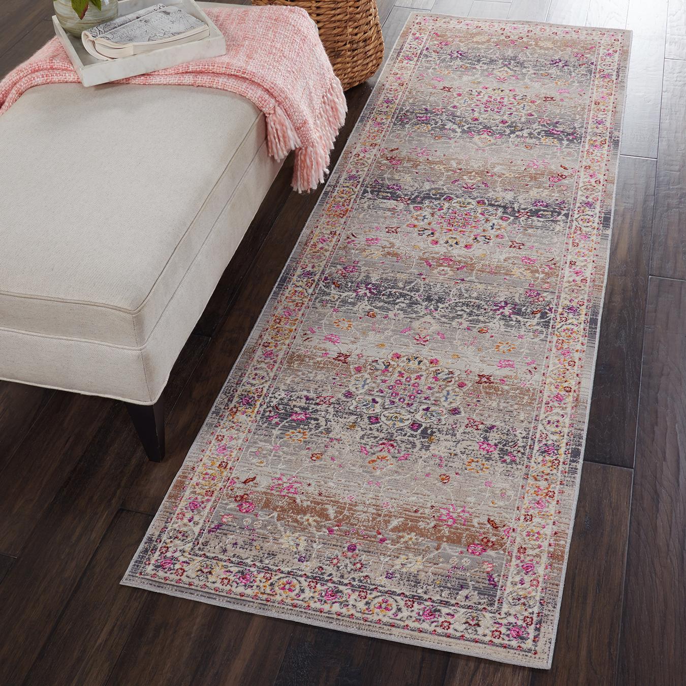 Vintage Kashan Grey Runner by Nourison UK