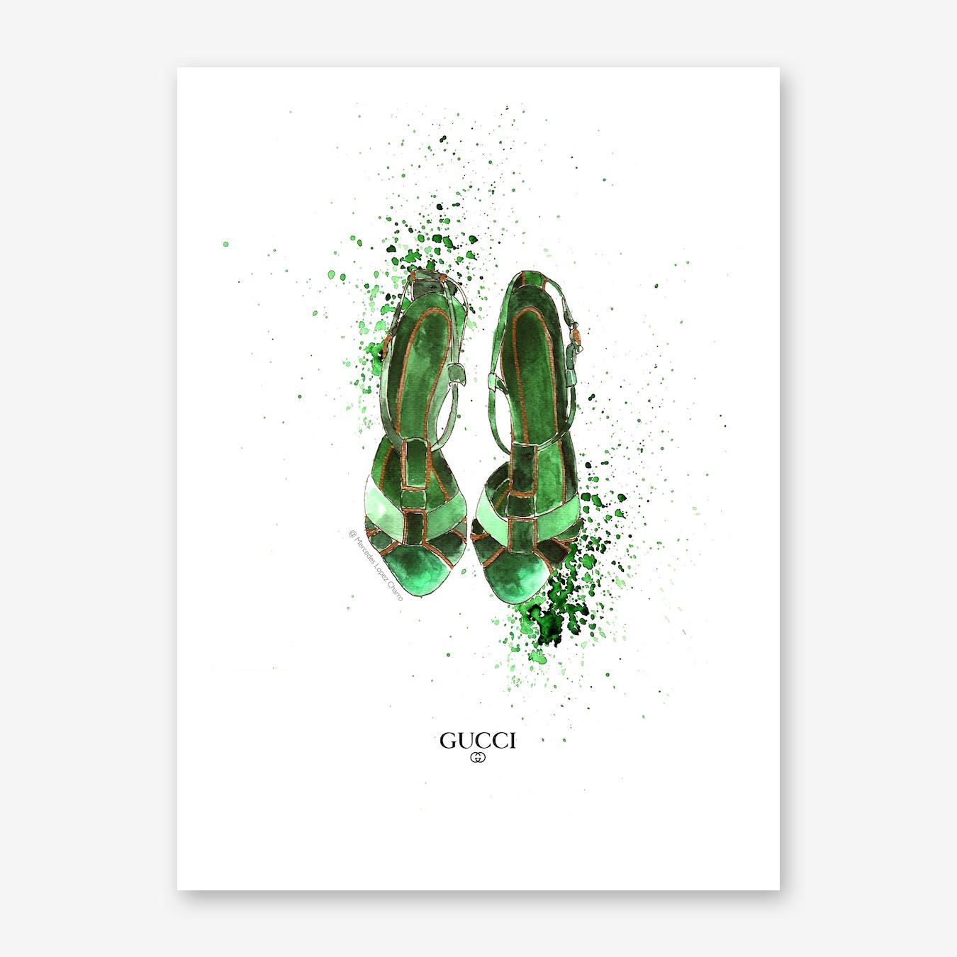 Gucci Sandals Art Print by Mercedes Lopez Charro