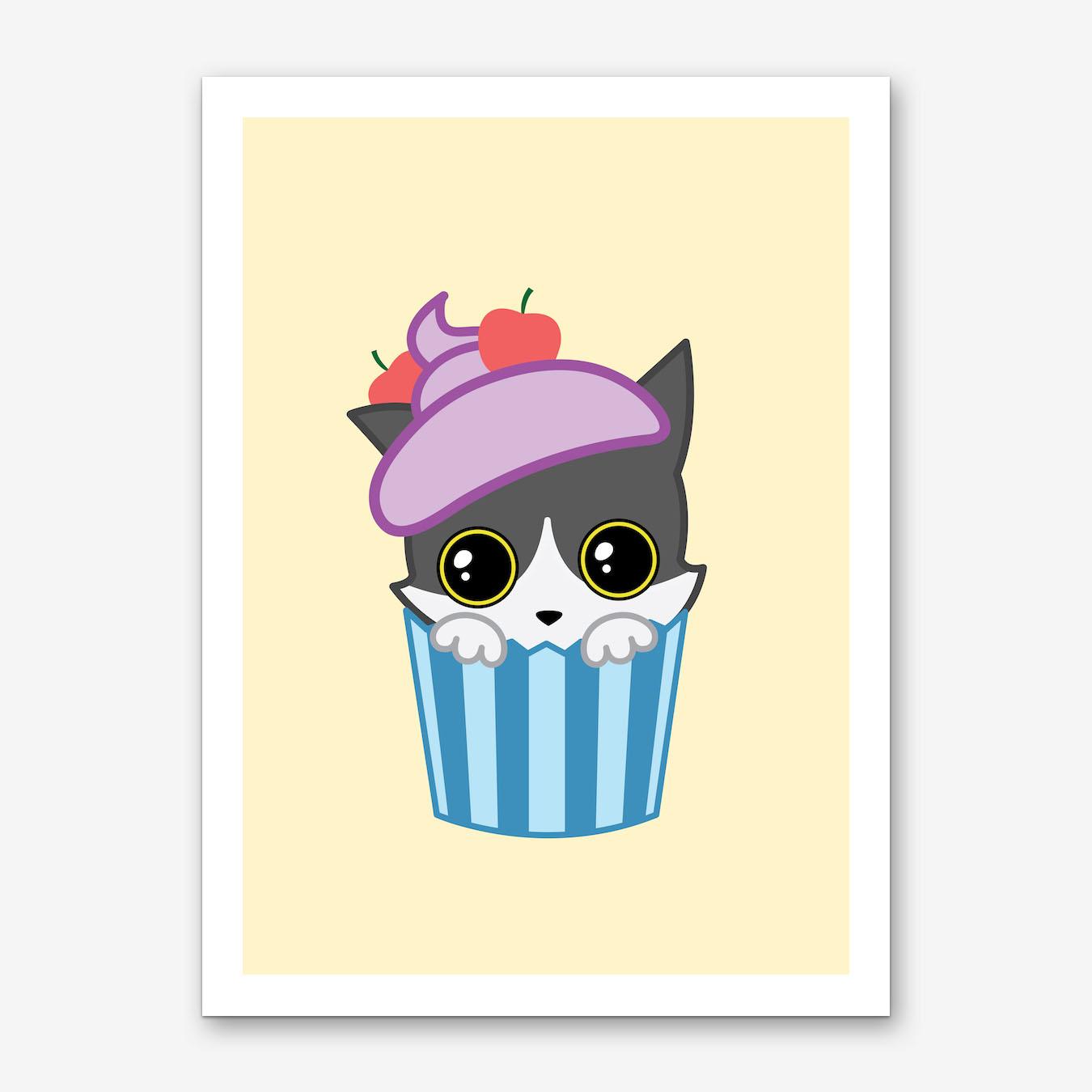 Cupcake Kitty Art Print by Laura Nagel