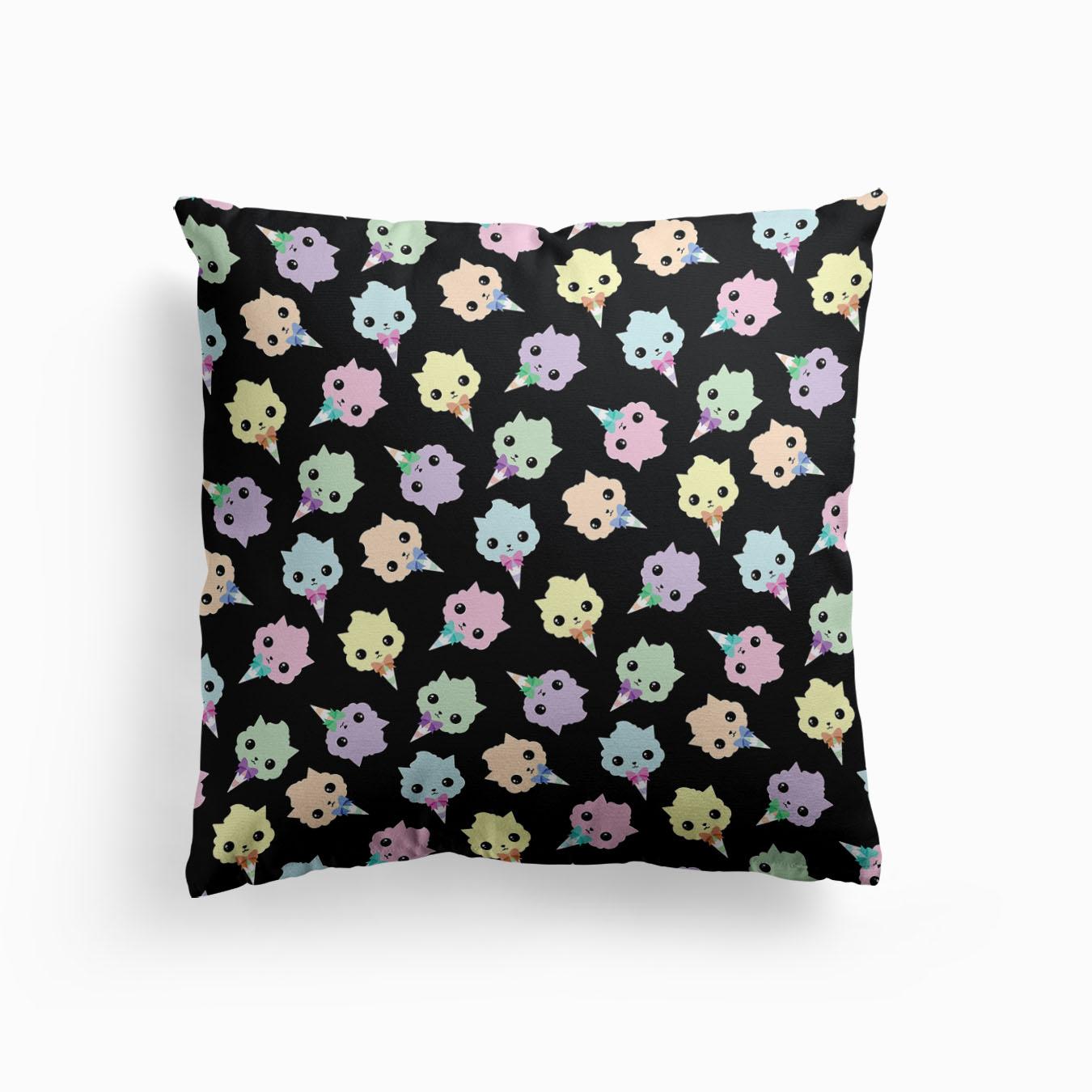 Cotton Candy Cat Pattern Coussin