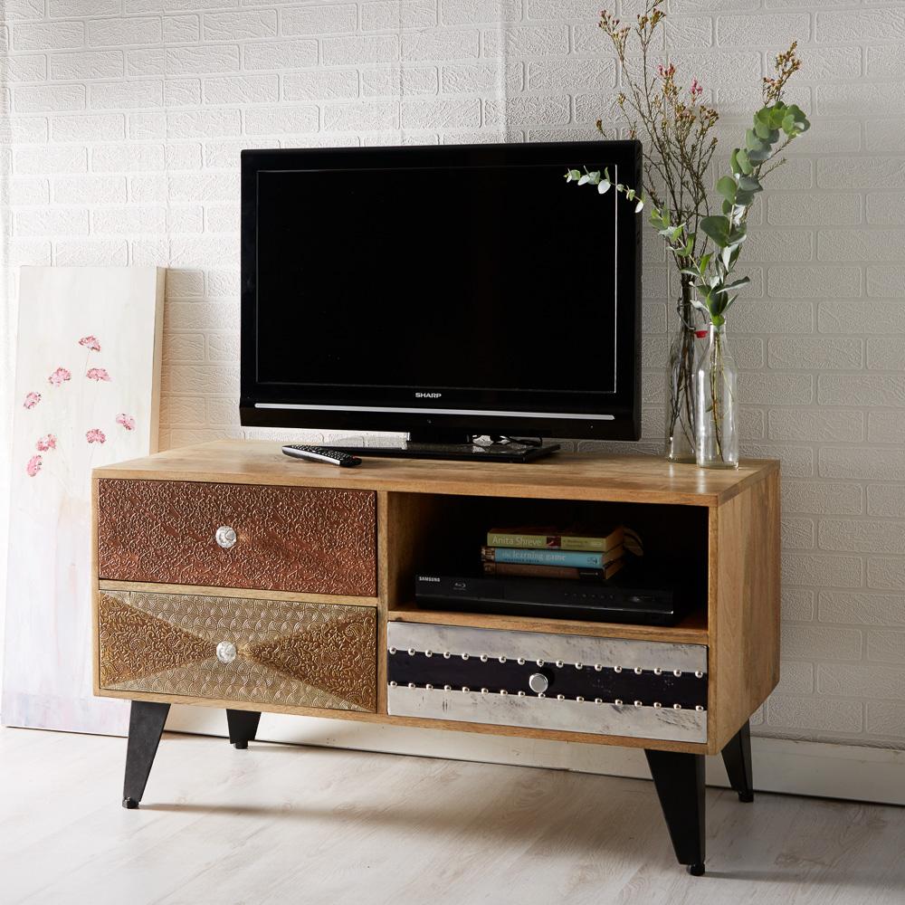 Reclaimed Wood Small Media Unit by Indian Hub