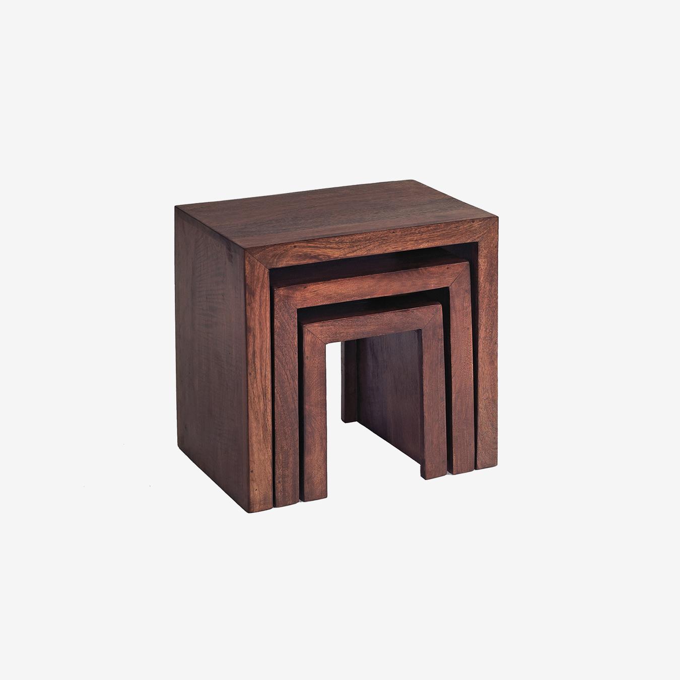TOKO Dark Mango Nest of 3 Tables by Indian Hub