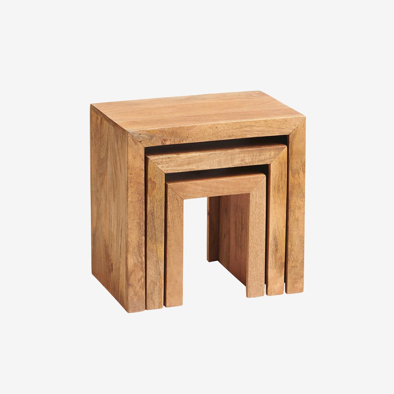 TOKO Light Mango Nest of 3 Tables by Indian Hub