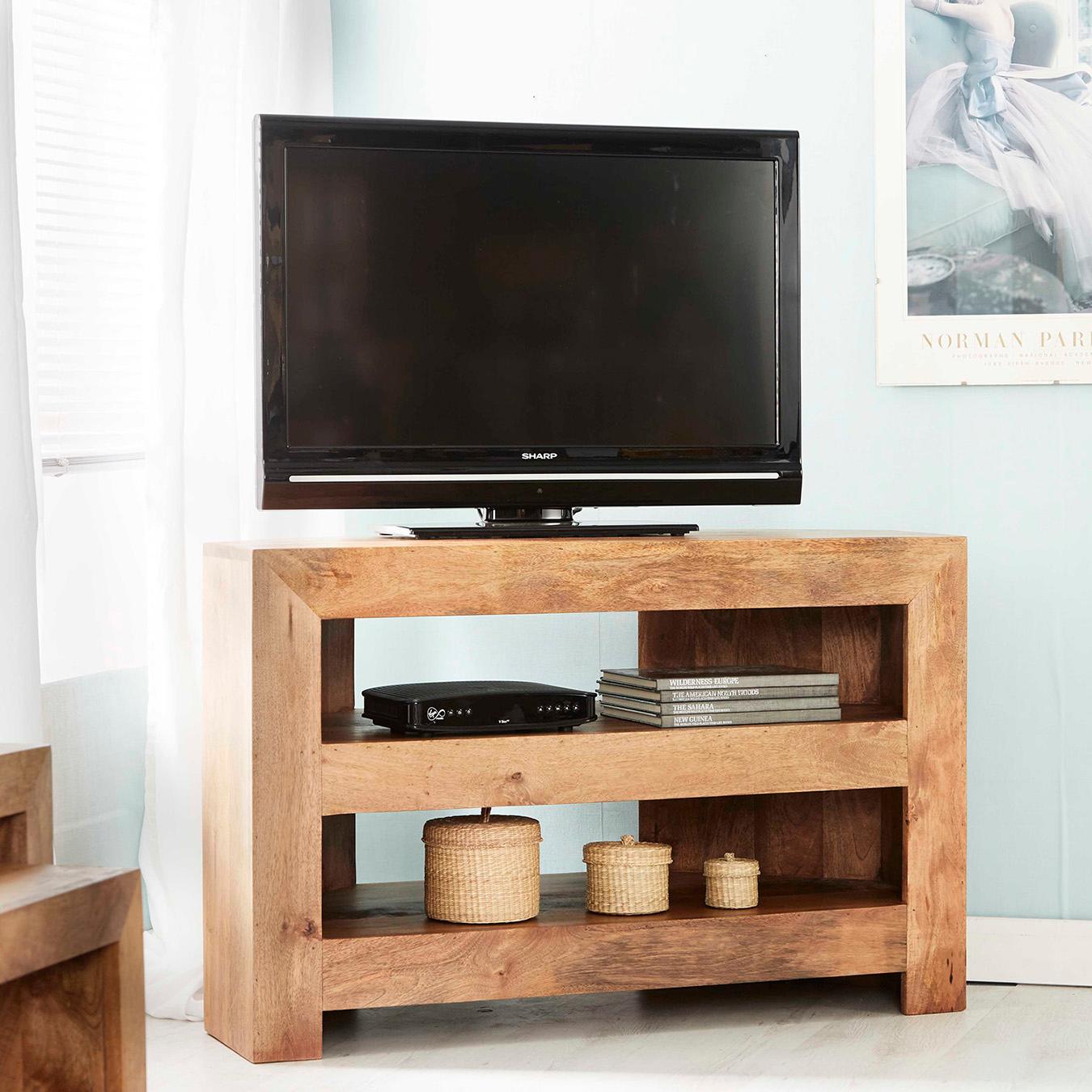 Toko Corner TV Unit - Light Mango Wood by Indian Hub