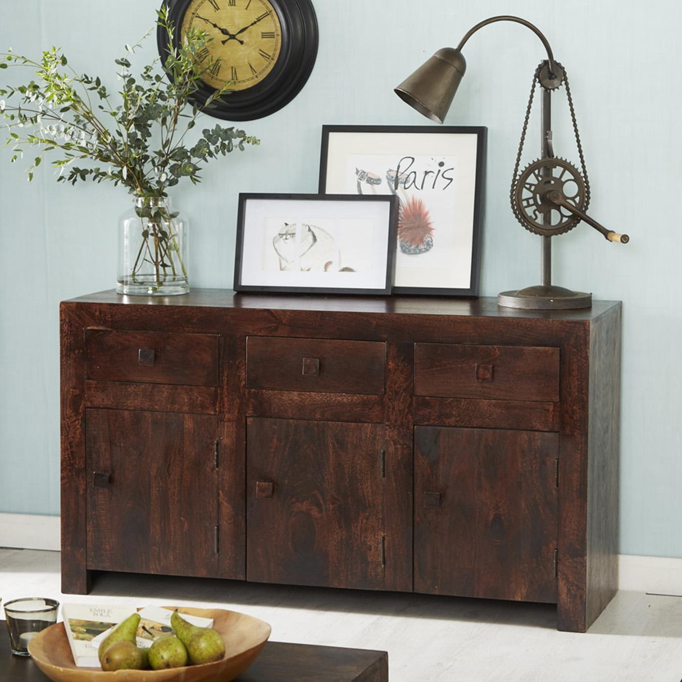Toko Large Sideboard - Dark Mango Wood by Indian Hub
