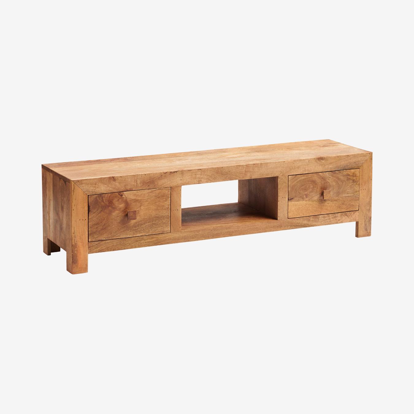 Toko Wide Screen TV Unit - Light Mango Wood by Indian Hub