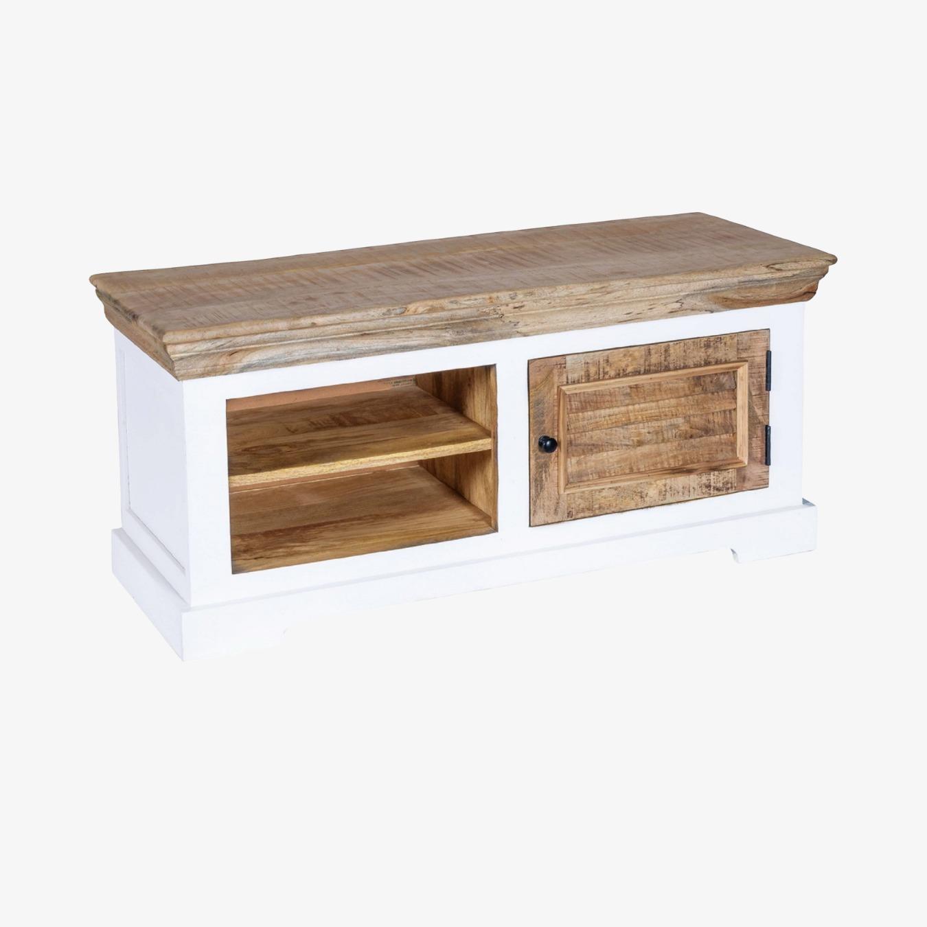 Bocelli Wood TV Cabinet/Bench/Shoe Rack (Upto 43") by Indian Hub