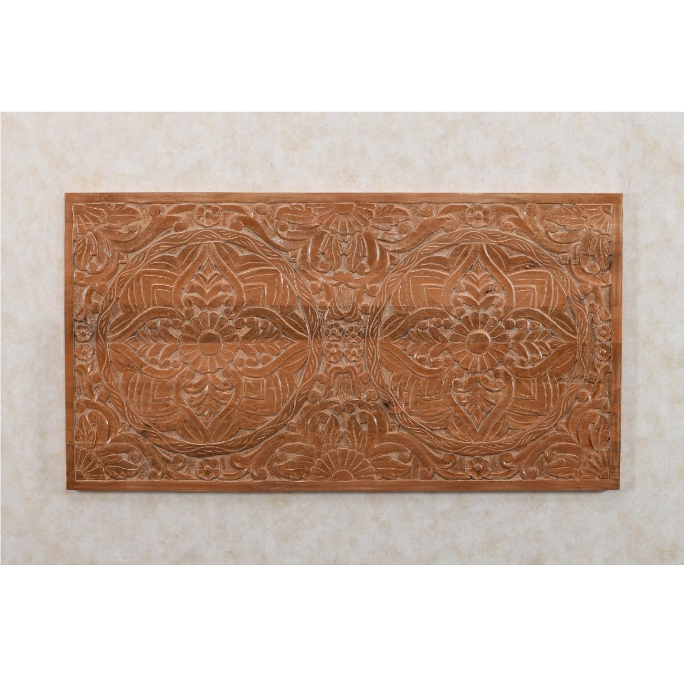 Engraved Bedframe Headboard - Mango Wood by Indian Hub