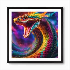 rainbow snake ハンドメイドパステル画　絵画アート原画 Rainbow Snake Mosaic - Etsy