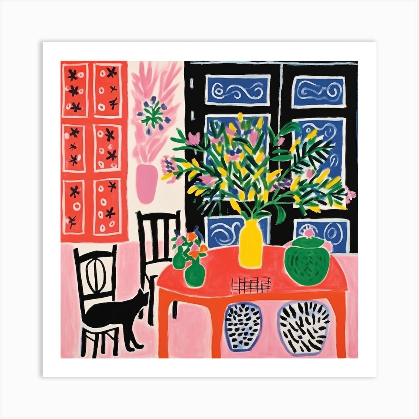 Table In A Room Art Print by FUNNY CATS ETC