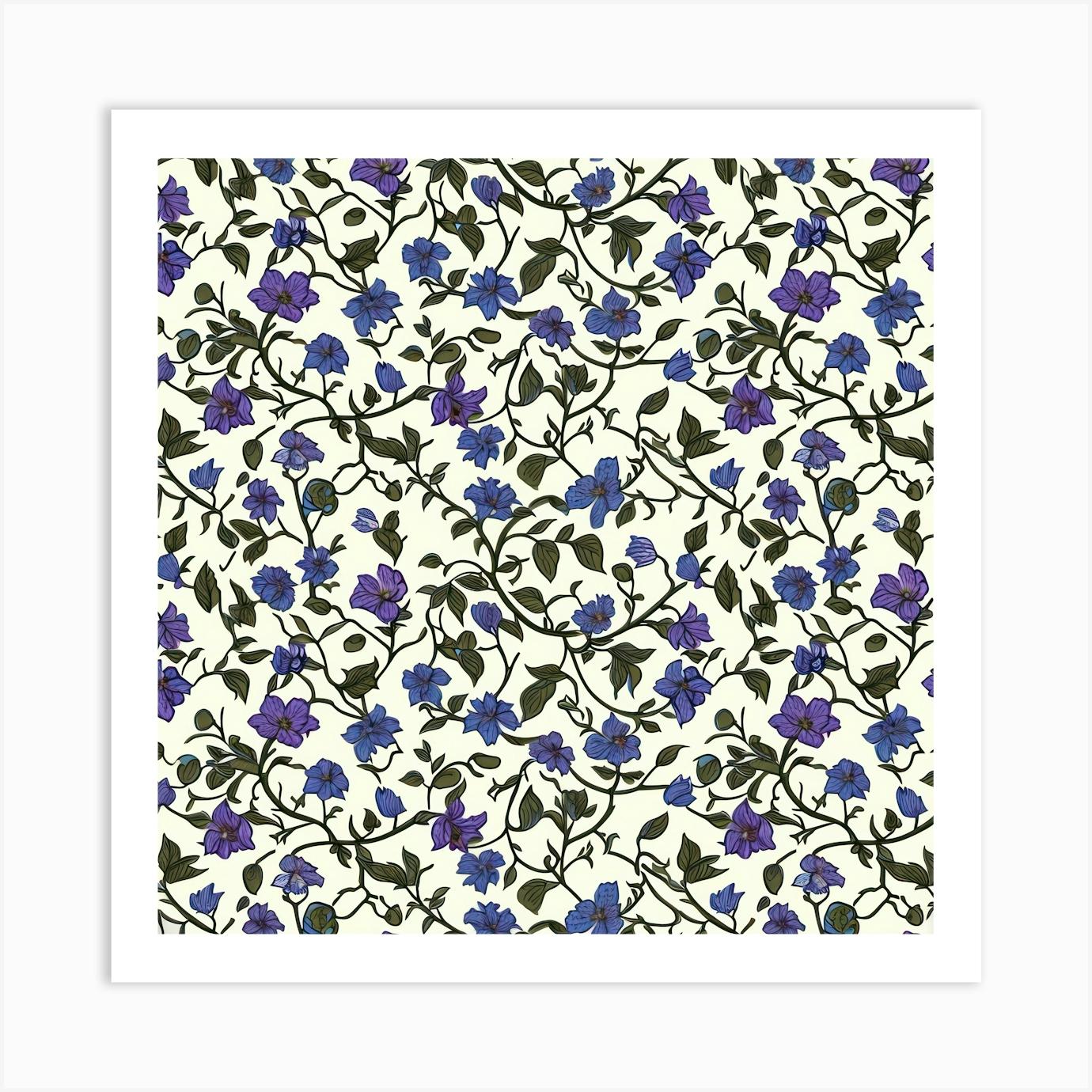 Jasmine Jive Bloom London Fabrics Floral Pattern 4 Art Print by House of Patterns