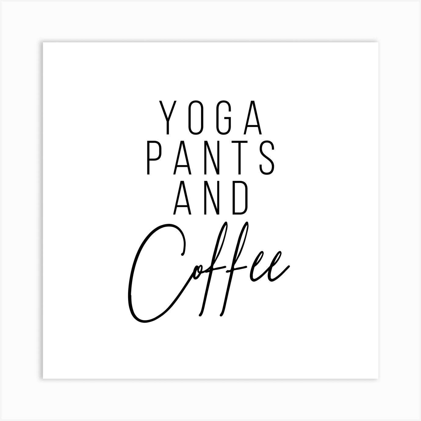 Yoga Pants And Coffee Square Art Print by Typologie Paper Co