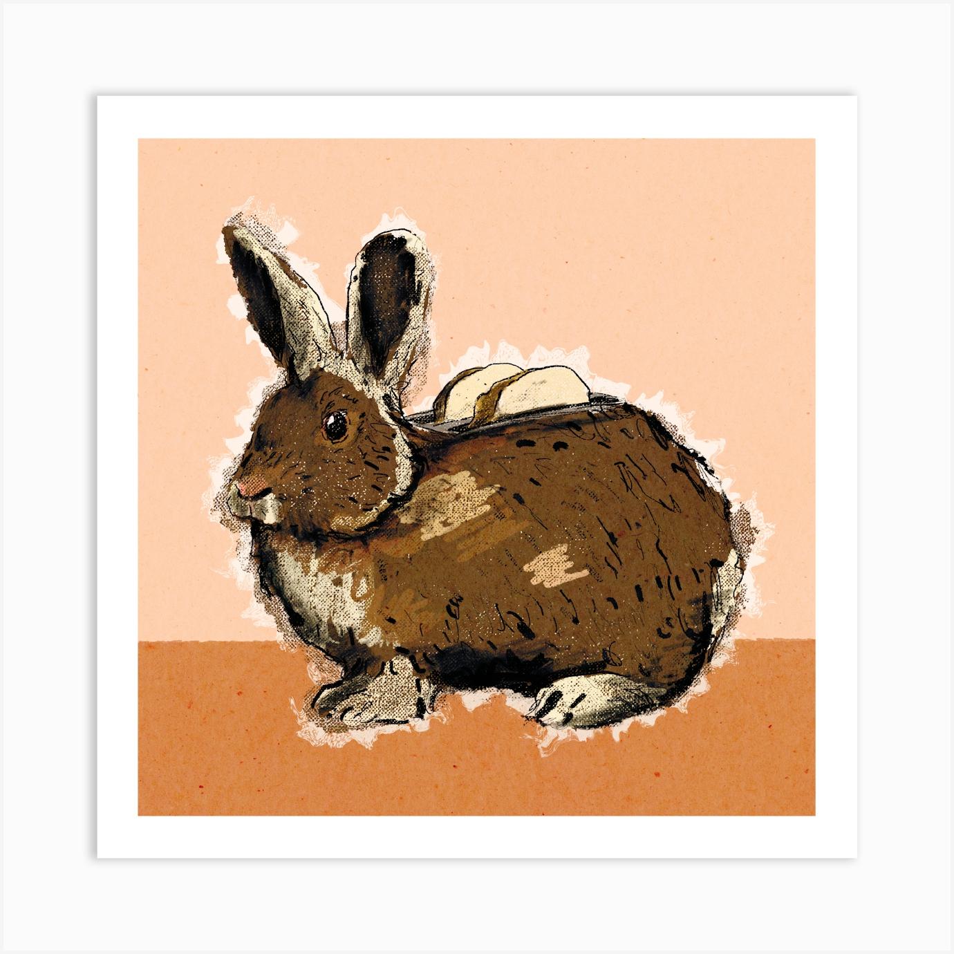 Bunny toaster, rabbit, toast, illustration, wall art Art Print by Boo Cox