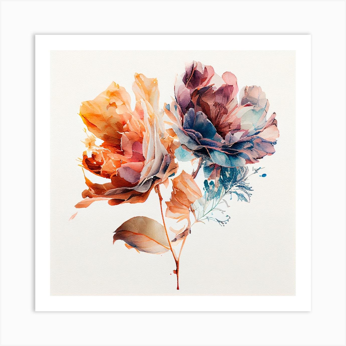 Watercolor Roses 1 Art Print by Artsy Bessy
