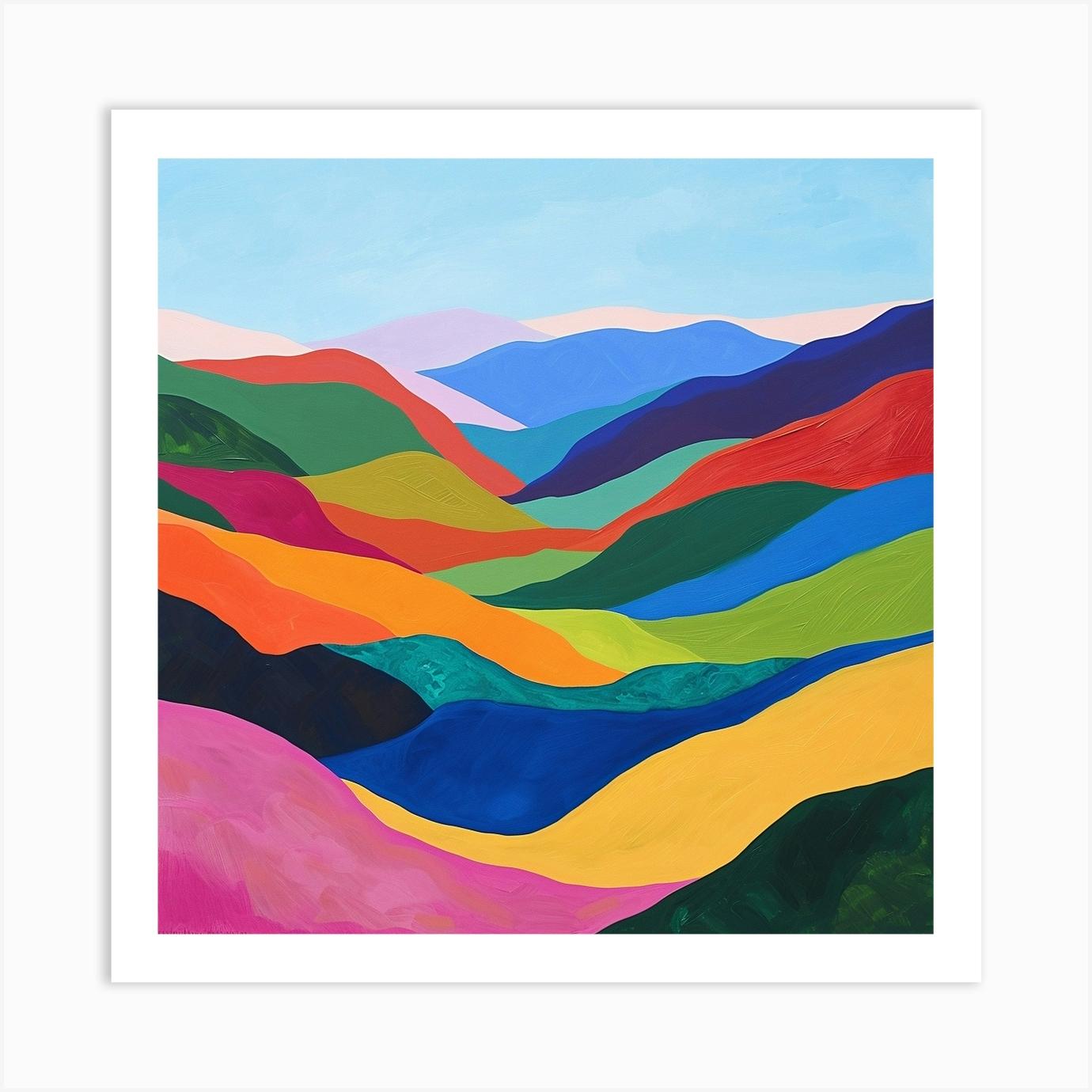 Colourful Abstract Sierra Nevada National Park Usa 4 Art Print by Hue Horizons Art Prints