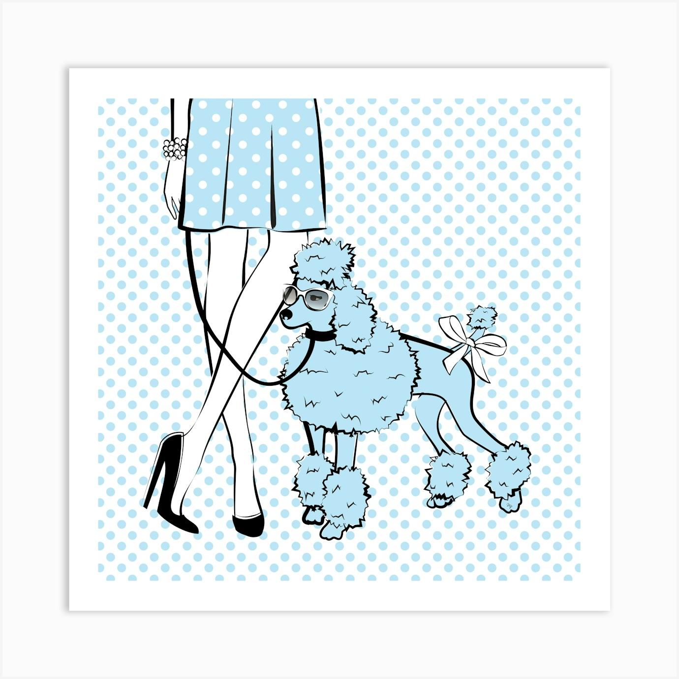 Polka Dot Dog Art Print by Martina