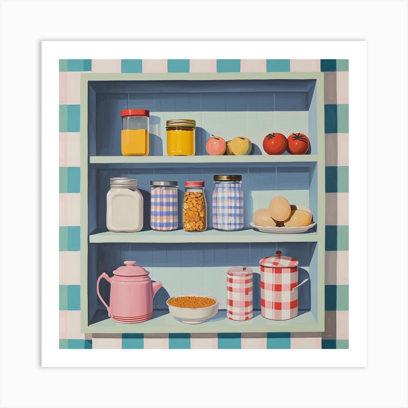 Vintage Pastel Kitchen Shelves 1 Art Print by Artful Appetite
