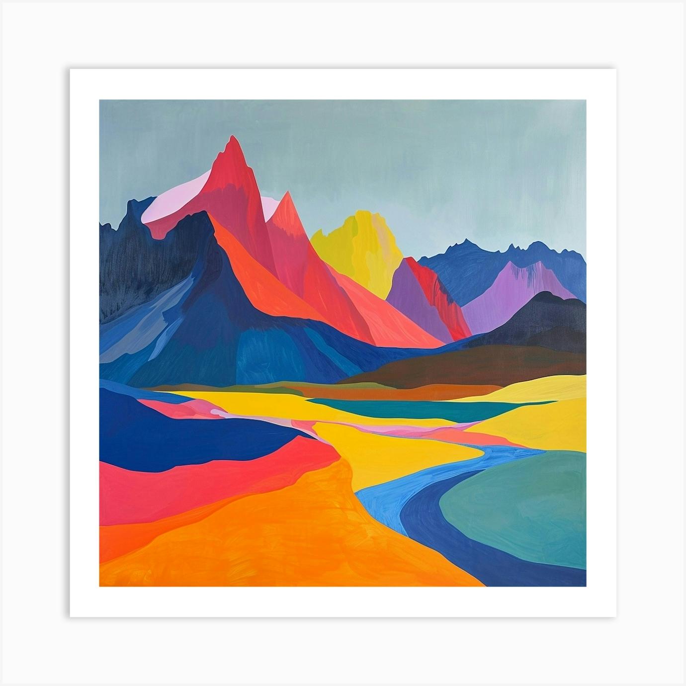 Colourful Abstract Torres Del Paine National Park Patagonia 3 Poster
