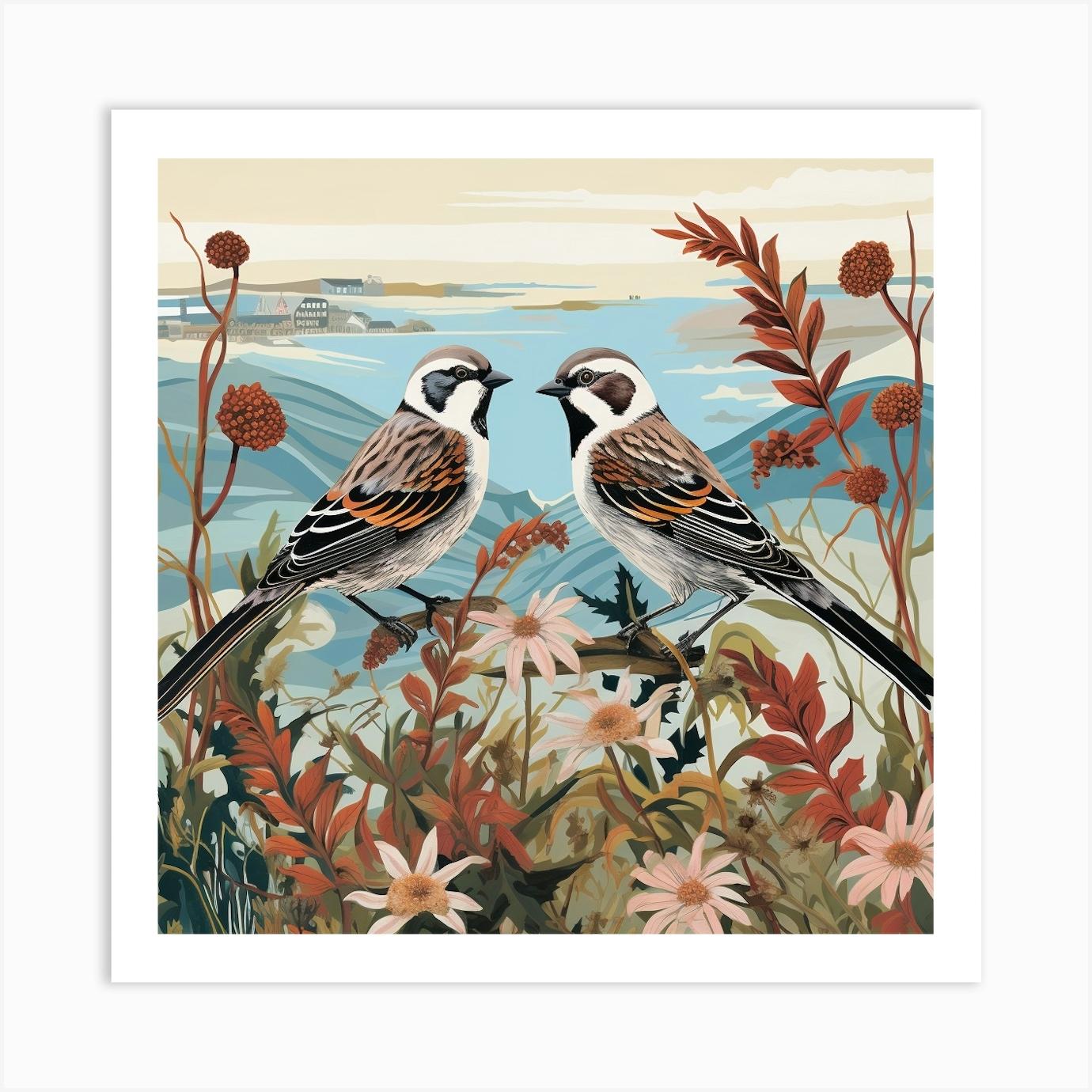 Bird In Nature Sparrow 3 Art Print by Feathered Muse